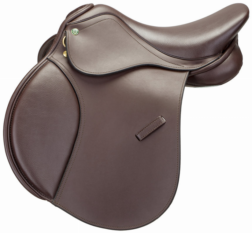 Henri de Rivel Vegan-X Junior Close Contact Saddle - Color: Havana | Pack Of: 1 | Shape: Regular | Size: 15.75