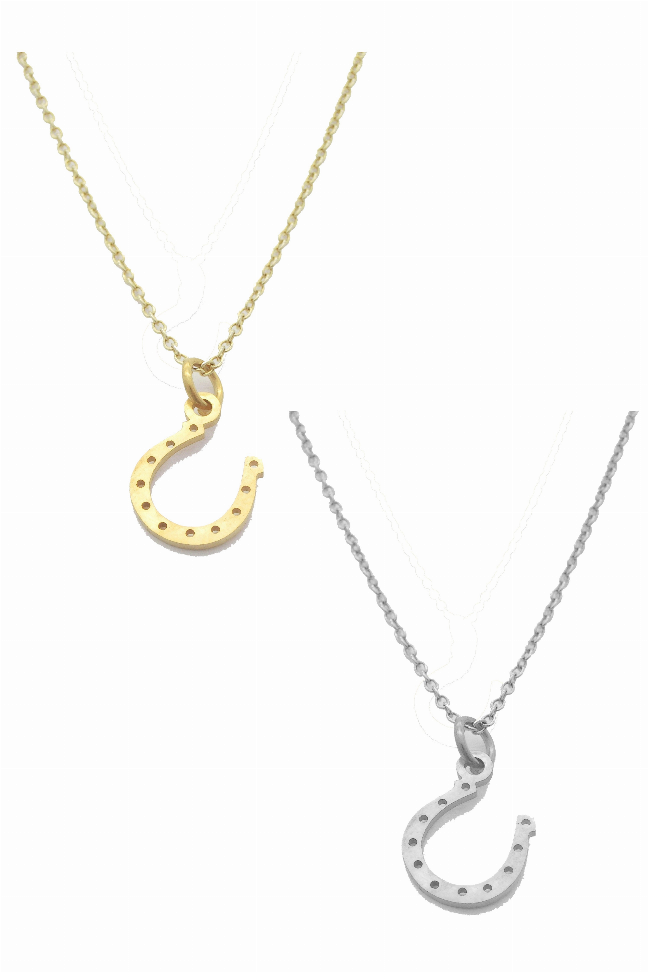 Horse Shoe Pendant Necklaces By DOBBI ( VARIETY OF COLORS AVAILABLE )